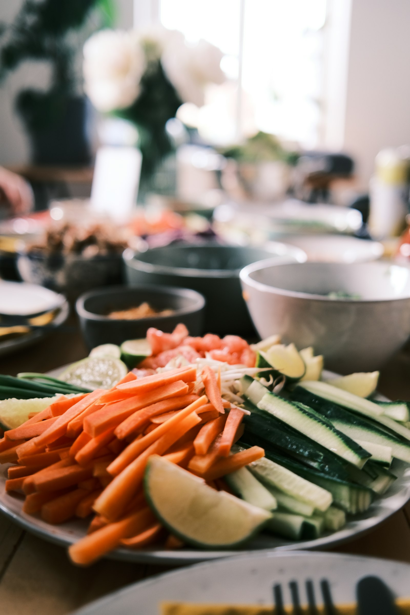 A plate piled with fresh vegetables