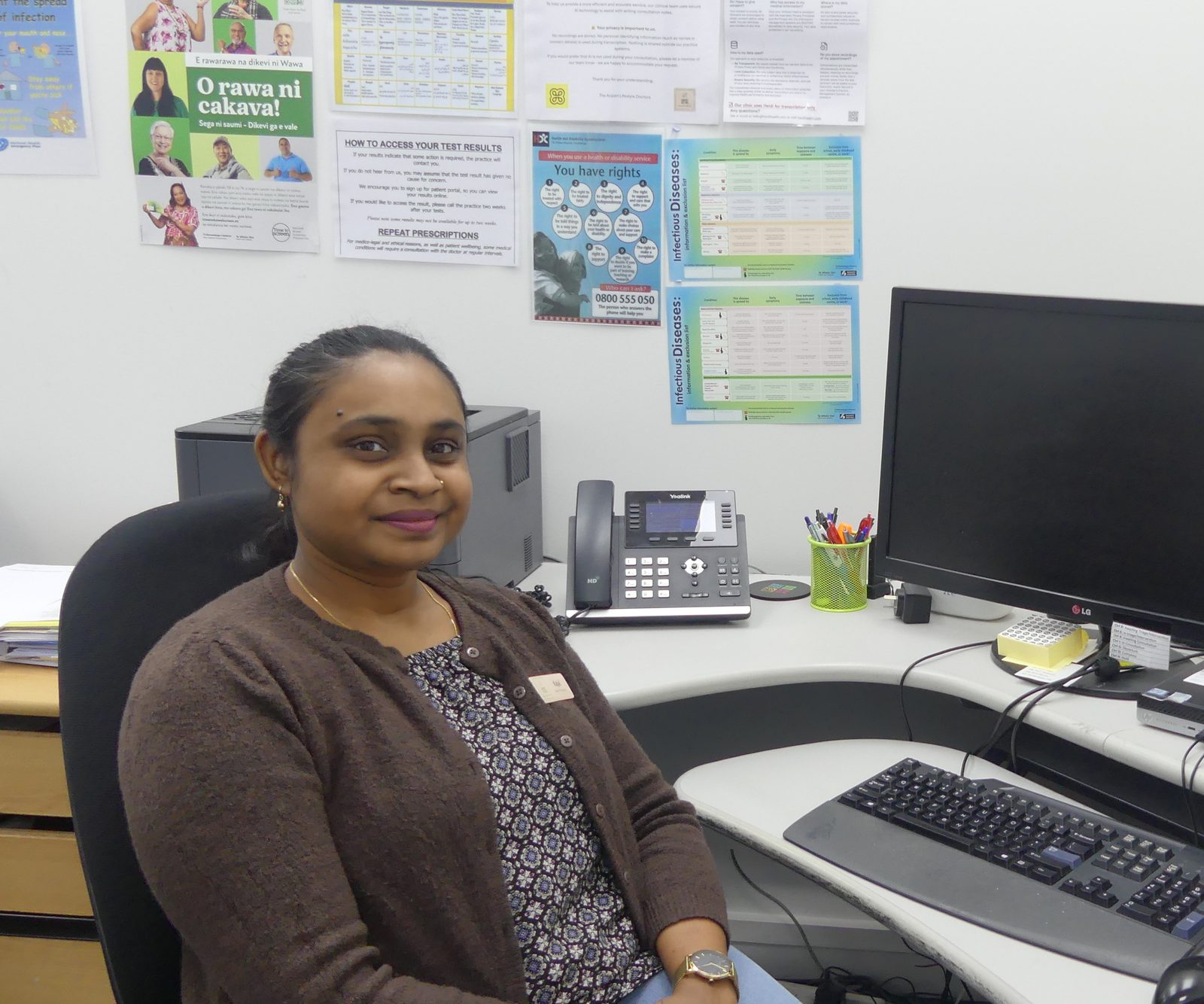 Kajal, our nurse prescriber, at her desk